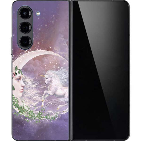 Moon Unicorn by Laurie Prindle Galaxy Z Fold5 5G Skin